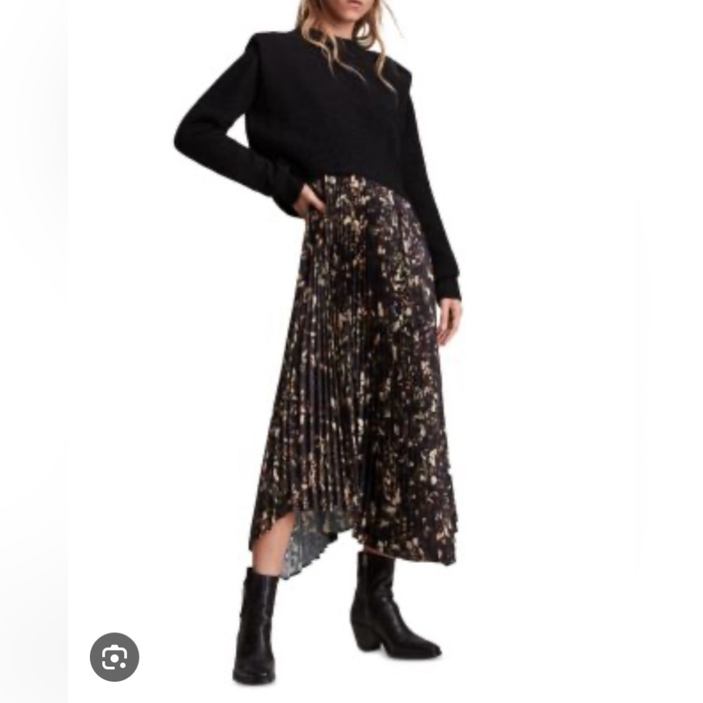 AllSaints Leia Kettu 2-in-1 Dress with Sweater